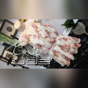 Emi & Joe Floral Rose Peplum Surplice Blouse MD